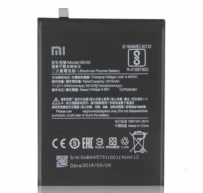 Mi A2 Battery Repalacement Price in India Chennai