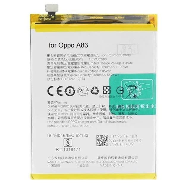 Oppo A83 Battery Repalacement Price in India Chennai