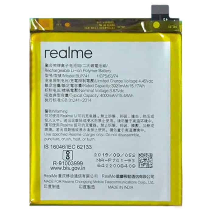 Realme XT battery replacement price in india chennai BLP741