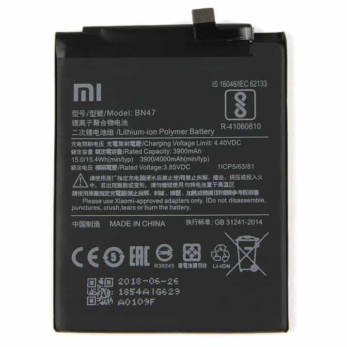 Redmi 6 Pro Battery Repalacement Price in India Chennai